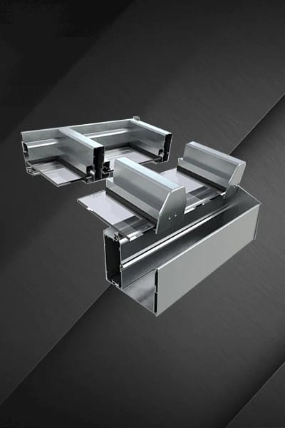 Technische Profildarstellung eines unisolierten Aluminium-Sommergarten-Systems